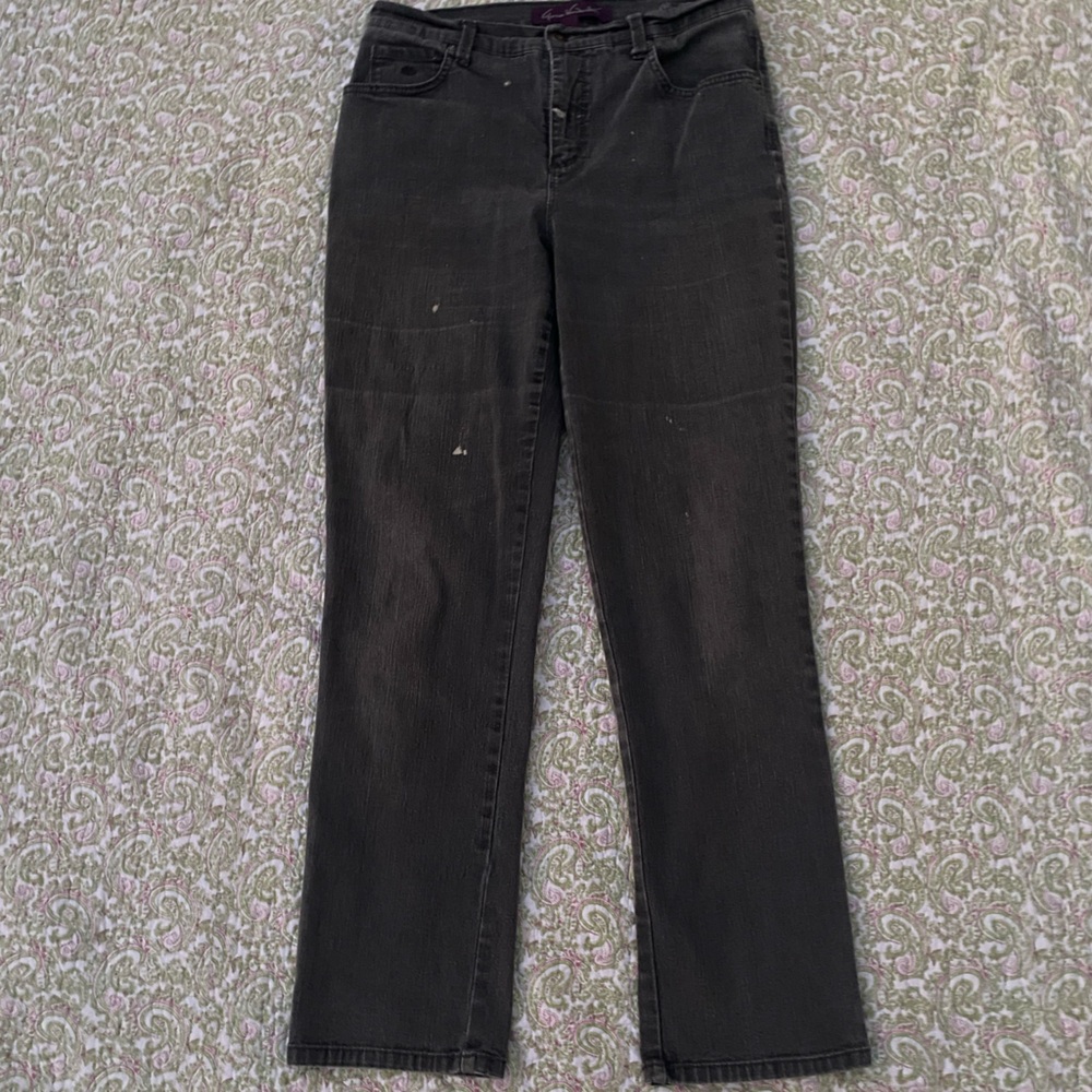 Vintage Gloria Vanderbilt Dark Gray Wash Straight Leg Jeans